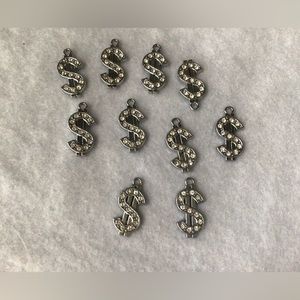 Bling Dollar Sign Jewelry Charms